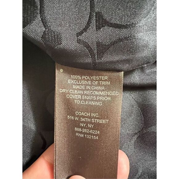 Coach Quilted Navy Blue & Purple Plaid Print Long Sleeve Snap Front Jacket Sz M - Picture 7 of 8